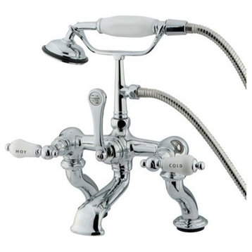 Elements Of Design DT4101CL Triple Handle Deck Mounted Clawfoot - Chrome