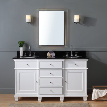 60" Comtempory Style Conduit Double Sink Bathroom Sink Vanity - CF-64601GT