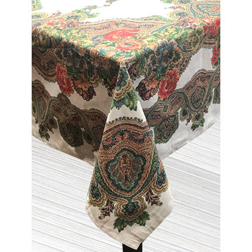 Cashmere Cotton and Linen Tablecloth, 52"x70"