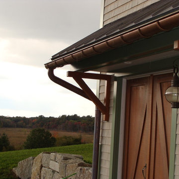 Lead coated copper roof panels and copper gutter installation