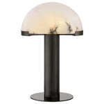 Visual Comfort & Co. - Melange Table Lamp in Bronze with Alabaster - Contrasting natural alabaster with metal in rounded forms and unique configurations, the Melange series by Kelly Wearstler blends the organic and the luxurious for a modern chic interior. Carved alabaster shades create a soft glow on walls and surfaces, while streamlined shapes soften angular or minimalist surroundings. Alabaster contains unique variations in both veining and tone, offering a custom character that is collectible in appeal. Bronze, burnished antique brass, or polished nickel detailing adds contrast and shine. Whether you choose flush mounts, pendants, sconces, or table lamps, Melange lighting create a multi-layered look in living spaces, bedrooms, hallways, and dining areas.