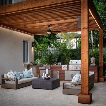 Coconut Grove Modern Pergola & Outdoor Kitchen