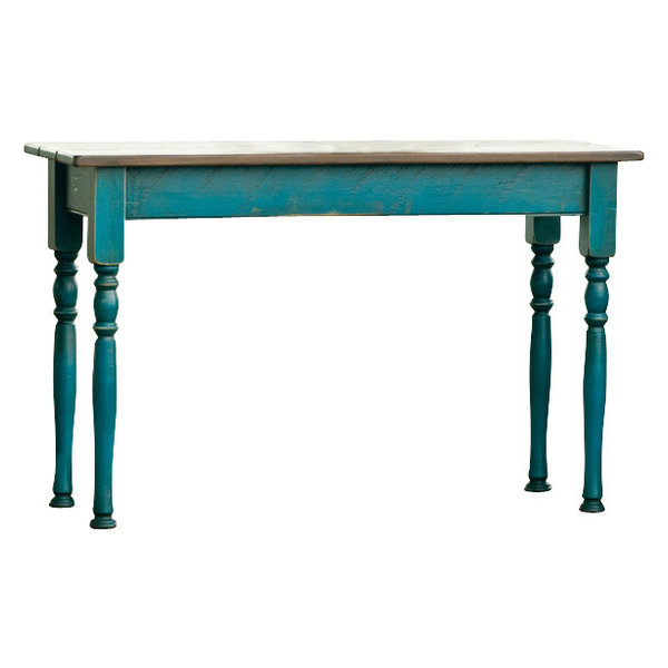 Sofa Table with Walnut Top, Sailor Blue, 4'x18