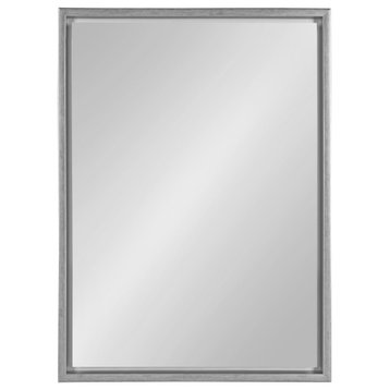 Evans Framed Floating Wall Mirror, Silver 18x24