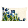 Liora Manne Visions II Allover Tulips Indoor/Outdoor Pillow, Blue, 12"x20"