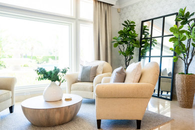 Family room - 1950s family room idea in Orange County