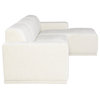 Nuevo Leo Blend Fabric Chaise Right Hand Sectional Sofa in Coconut White