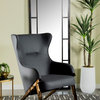 Accent Chair With Metal Frame, Slate and Bronze