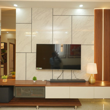 Main Hall Modern TV UNIT Design | Home Interior Designers in Bangalore