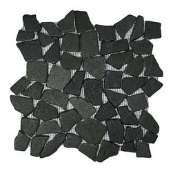 Glazed Black Stone Mosaic Tile - Mosaic Tile
