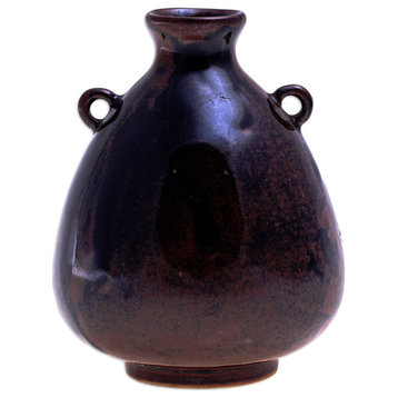 Novica Handmade Chiang Mai Rustic Ceramic Bud Vase