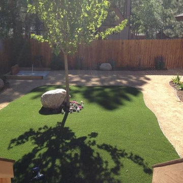 Artificial Grass, DG paths, horseshoe pits, & fence