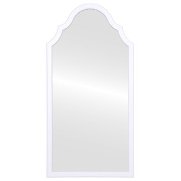 Pescara Framed Full Length Mirror, Peaks Cathedral, 23.4"x47.4", Linen White