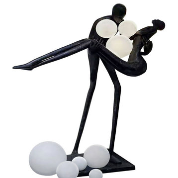 Humanoid Handcrafted Sculpture Floor Lamp Lovers Ball