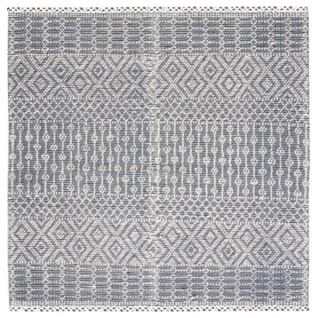 Safavieh Couture Natura Collection NAT852 Rug, Ivory/Navy, 4'x4' Square