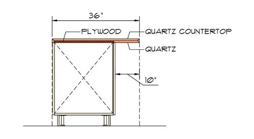 Quartz Countertop Overhang, Quartz Countertop Overhang Brackets