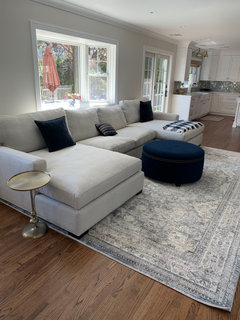 Crate and Barrel Axis II sectional in Douglas Ice color
