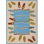 Couristan Inc - Couristan Covington Sandals Indoor/Outdoor Area Rug, 2'x4' - Designed with today's busy households in mind, the Covington Collection showcases versatile floor fashions with impressive performance features that add to their everyday appeal. Because they are made of the finest 100% fiber-enhanced Courtron polypropylene, Covington area rugs are water resistant and can be used in a multitude of spaces, including covered outdoor patios, porches, mudrooms, kitchens, entryways and much, much more. Treated to prevent the growth of mold and mildew, these multi-purpose area rugs are exceptionally easy to clean and are even considered pet-friendly. An ideal decorating choice for families with young children, or those who frequently entertain, they will retain their rich splendor and stand the test of time despite the wear and tear of heavy foot traffic, humidity conditions and various other elements. Featuring a unique hand-hooked construction, these beautifully detailed area rugs also have the distinctive aesthetic of an artisan-crafted product. A broad range of motifs, from nature-inspired florals to contemporary geometric shapes, provide the ultimate decorating flexibility.