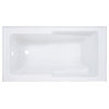 Voltaire Acrylic Alcove Integral Armrest Bathtub with Apron, Glossy White, 60"x3