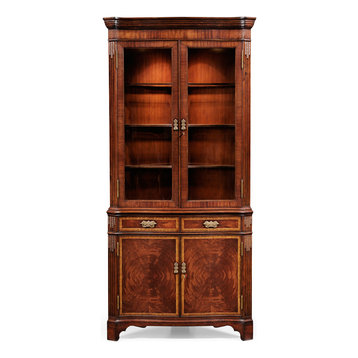 Serpentine Mahogany Corner Cabinet