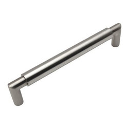 Door Corner - Contemporary Style Satin Nickel Bar Pulls, 7-1/2" Hole-Centers - Cabinet And Drawer Handle Pulls