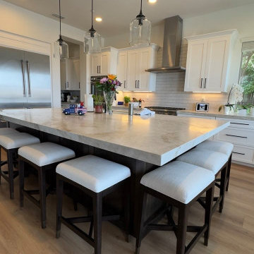 Transitional Two-Tone Kitchen with Expansive Island