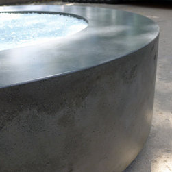 Floating concrete firepit with steel base - Fire Pits