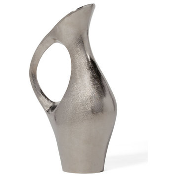 Kendra Decorative Metal Table Vase, Large Silver