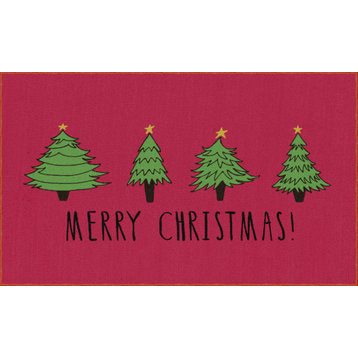 Mohawk Home Christmas Trees Red 2' x 3' 4" Kitchen Mat