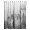 Gray Foggy Pine Trees 71x74 Shower Curtain