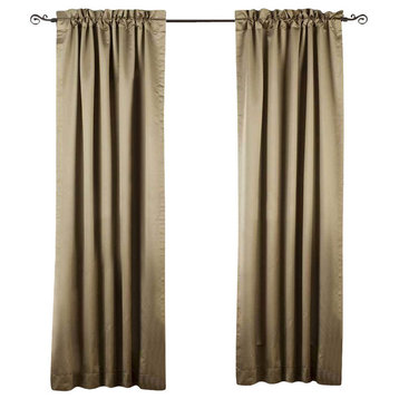 Lined-Olive Green Rod Pocket 90% blackout Curtain / Drape  -50W x 120L-Piece