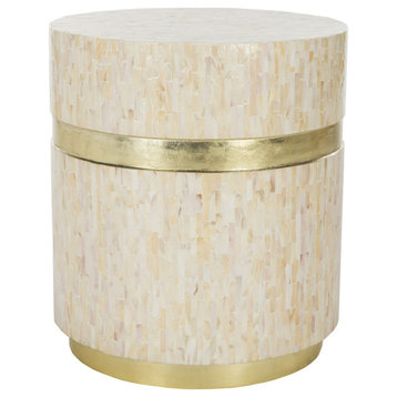 Melissa Mosaic Round Side Table Pink Champagne/Gold