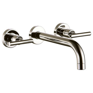 Dawn Wall Mounted Double Handle Concealed Washbasin Mixer, Brushed Nickel
