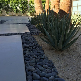 Großer Retro Garten mit Gartenweg in Los Angeles