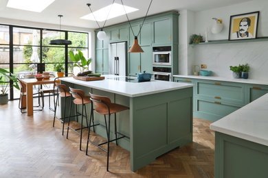 Shaker style green kitchen Wimbledon