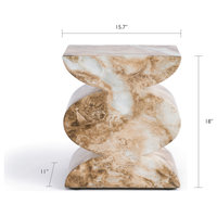 Studio London Trudi Faux Marble Effect Stool and End Table for Modern Home