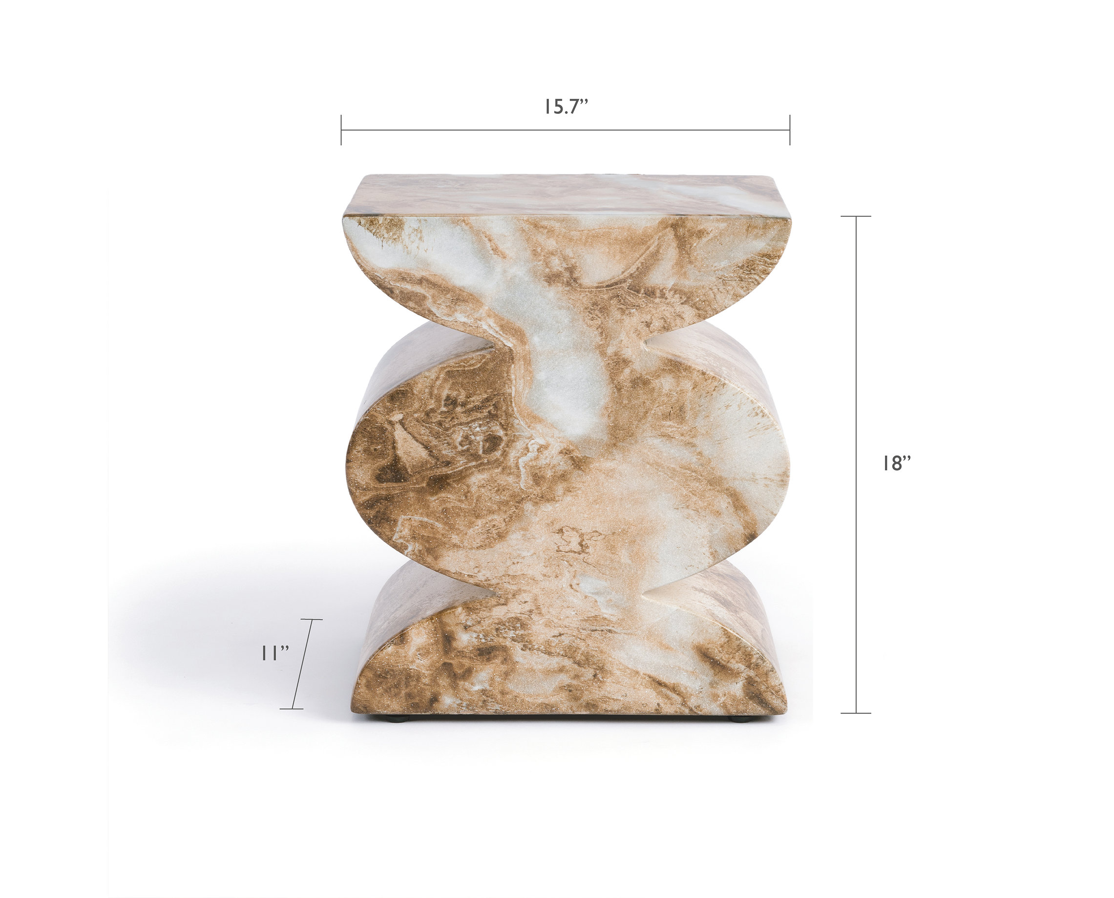 Studio London Trudi Faux Marble Effect Stool and End Table for Modern Home