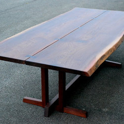 Live Edge Walnut Nakashima Style Table - Dining Tables