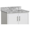 California 30" Bathroom Vanity, White, Carrara Marble