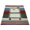Persian Kilim Fars Design Kandou 4'0"x3'10" Hand Woven Oriental Rug