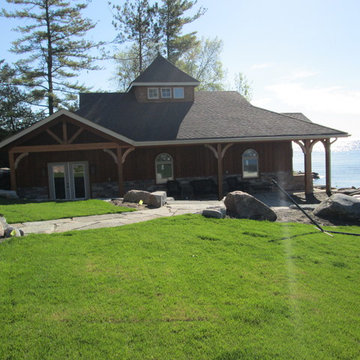 Lakefront Home with Cultured Stone Exterior