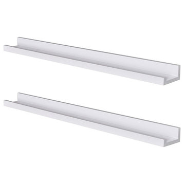 Vista Photo Ledge Picture Display Wall Shelf Gallery, Set of 2, White, 36''