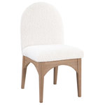 Meridian Furniture - Waldorf Chenille Upholstered Dining Chair, Black, Chenille, Natural Finish, Cream, Side Chair, Boucle Fabric, Natural Finish - The Waldorf Boucle Fabric Dining Side Chair exudes elegance and comfort. Crafted with solid ash wood, this dining chair boasts a sturdy and durable construction. The natural finished legs provide a warm and welcoming touch to the overall design. The plush cream boucle fabric on the seat and backrest of the chair offers a soft and cozy seating experience, making it an ideal choice for long dinner conversations with family and friends.