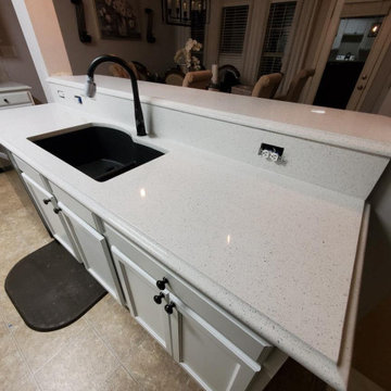 White Lace quartz with Ogee edge