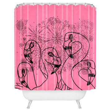 Lisa Argyropoulos Pink Flamingos Shower Curtain
