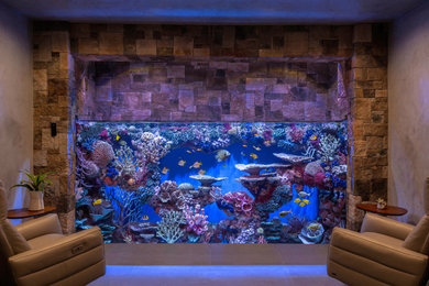 Living Room Deep Dive - 3000 gallons In-Wall Aquarium