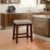 Linon Kennedy Tweed 24" Wood Backless Counter Stool in Walnut Brown