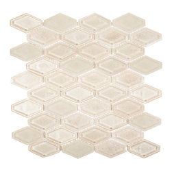 Beveled Elongated Hex &ndash; Champagne &ndash; 11.375 x 10.5 &ndash; (10122) - Mosaic Tile - Jeff - Mosaic Tile