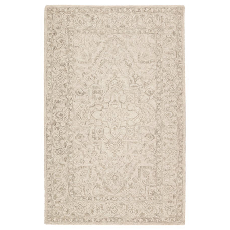 Jaipur Living Lena Handmade Medallion Light Gray/Cream Area Rug, 8'x10'