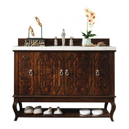 48 inch Single Bathroom Vanity Dark Amber Finish with Optional Top - Bathroom Vanities And Sink Consoles